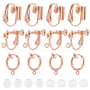 SUNNYCLUE 18Pcs 3 Style Brass Clip-on Earring Findings FIND-SC0003-96RG-1