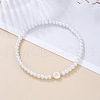 Plastic Pearl Round Beaded Stretch Bracelets for Women WGC81DB-01-1