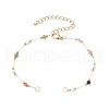 304 Stainless Steel & Faceted Round Gemstone Link Chain Bracelet Making AJEW-JB01346-2