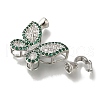 Rack Plating Brass Micro Pave Cubic Zirconia Fold Over Clasp KK-H485-38P-03-2