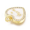 Mother's Day Theme Real 18K Gold Plated Brass Micro Pave Clear Cubic Zirconia Enamel Charms ZIRC-A017-08G-RS-4