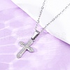 Cross 304 Stainless Steel Pendant Necklaces NJEW-H059-10P-2