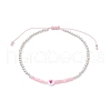 Brass Round Beads Braided Bead Bracelets for Women BJEW-JB11718-03-2