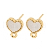Flat Round/Heart Alloy Stud Earrings Finding FIND-C051-01B-KCG-1