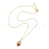Brass Micro Pave Clear Cubic Zirconia Pendant Necklaces NJEW-Z035-04B-G-1