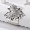 Textured Heart Alloy Open Cuff Bangles for Women BJEW-A027-01P-2