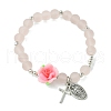 Transparent & Frosted Glass Beads Stretch BJEW-JB11494-01-2