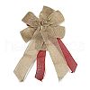 Christmas Linen Big Bowknot Pendant Decorations AJEW-M041-03D-3