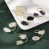 Natural Mixed Stone Cuff Rings RJEW-B122-02G-1