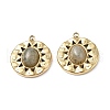 PVD Vacuum Plating 201 Stainless Steel Natural Labradorite Pendants STAS-C064-VC877-3