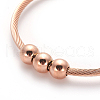 304 Stainless Steel Torque Bangle Sets BJEW-L642-15-4