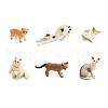 6Pcs Plastic Cat Miniature Ornaments PW-WGB3D56-02-1