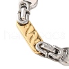 201 Stainless Steel Byzantine Chain Bracelets BJEW-B078-115GP-2