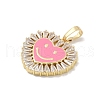 Rack Plating Brass Micro Pave Clear Cubic Zirconia Pendants KK-A224-15G-06-2