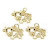 Rack Plating Brass Micro Pave Cubic Zirconia Pendants KK-C030-24G-3