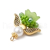 Glass Seed Beaded Angel Pendants PALLOY-MZ00713-04-4
