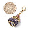 Angel Glass Beaded & Alloy Pendant Decorations HJEW-MZ00190-06-3