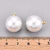 Brass & ABS Plastic Imitation Pearl Pendants KK-N261-16mm-121G-3