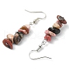 Natural Rose Quartz & Pink Opal &  Rhodonite Chip Dangle Earrings Set for Women EJEW-JE06245-03-5