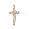 Brass Micro Micro Pave Clear Cubic Zirconia Pendants KK-A212-01L-G-1