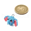 Glass Seed Beaded Elephant Pendants PALLOY-MZ00460-2