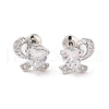 Rack Plating Brass Micro Pave Cubic Zirconia Stud Earrings EJEW-I304-06P-08-1