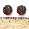 Christmas Theme Stripe Pattern Polymer Clay Rhinestone Beads CLAY-NH0001-01A-3