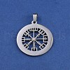 304 Stainless Steel Norse Viking Compass Amulet Pendants STAS-WH0029-32B-3