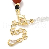 Round Natural Carnelian & Quartz Crystal Chip Beaded Bracelets BJEW-M315-04G-3