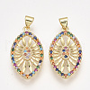 Brass Micro Pave Cubic Zirconia Pendants ZIRC-S061-114-1