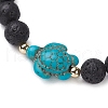 Round Natural Lava Rock Beaded Stretch Bracelets BJEW-JB10269-01-2
