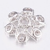 Brass Micro Pave Cubic Zirconia Bead Caps ZIRC-K075-52P-1