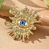 Evil Eye Alloy Rhinestone Brooches for Backpack Clothes JEWB-A030-01G-1