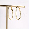 Elegant Geometric Oval Stainless Steel Hoop Earrings XV3579-5