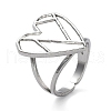 Non-Tarnish 304 Stainless Steel Open Cuff Ring Components STAS-M323-59P-1