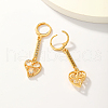 Fashionable Classic Brass Heart Tassel Hoop Earrings IX7410-2