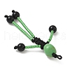 Halloween Theme Glass Seed & Natural Black Onyx & Synthetic Turquoise Beaded Pendants PALLOY-MZ00777-04-4