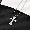 304 Stainless Steel Cross Pendant Pet Urn Ashes Necklaces NJEW-S455-02P-3