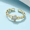Brass Shell Cuff Rings for Women RJEW-C126-11G-2