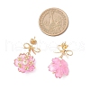 Flower Handmade Glass Seed Beads Dangle Stud Earrings EJEW-MZ00471-6