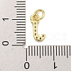 Initial Letter Brass with Cubic Zirconia Charms KK-Q814-26J-G-3