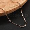 Brass Link Chain Necklaces for Women NJEW-D302-46RG-2