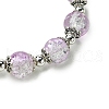 Round Crackle Glass Beads Stretch Bracelets BJEW-JB11456-08-4