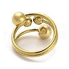 Round Ball 304 Stainless Steel Cuff Ring RJEW-C036-03D-G-3