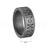 Viking Rune Stainless Steel Finger Rings for Men WGDF4AB-44-2