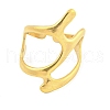 304 Stainless Steel Hollow Irregular Open Cuff Ring for Women RJEW-S406-01G-05-2