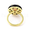 Rack Plating Round Brass Enamel Adjustable Rings RJEW-U004-01B-G-3