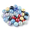 Two Tone UV Plating Opaque Acrylic Beads X-OACR-K005-07-1