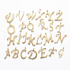 304 Stainless Steel Alphabet Pendants STAS-F129-G-1