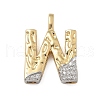 Brass Micro Pave Cubic Zirconia Pendants KK-B126-02G-W-1